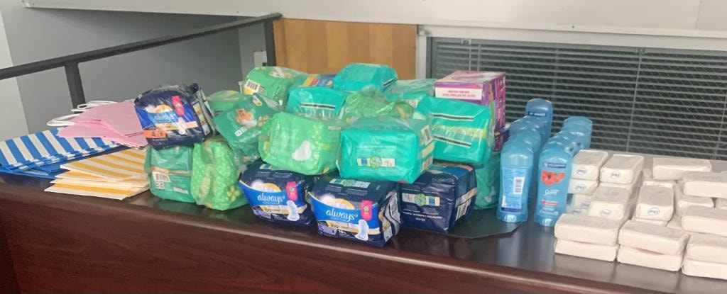 Menstrual hygiene kits and supplies to be distributed at the Chicago Period Dignity Bank launch